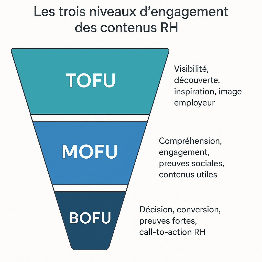 TOFU, MOFU, BOFU : les trois niveaux d’engagement des contenus RH